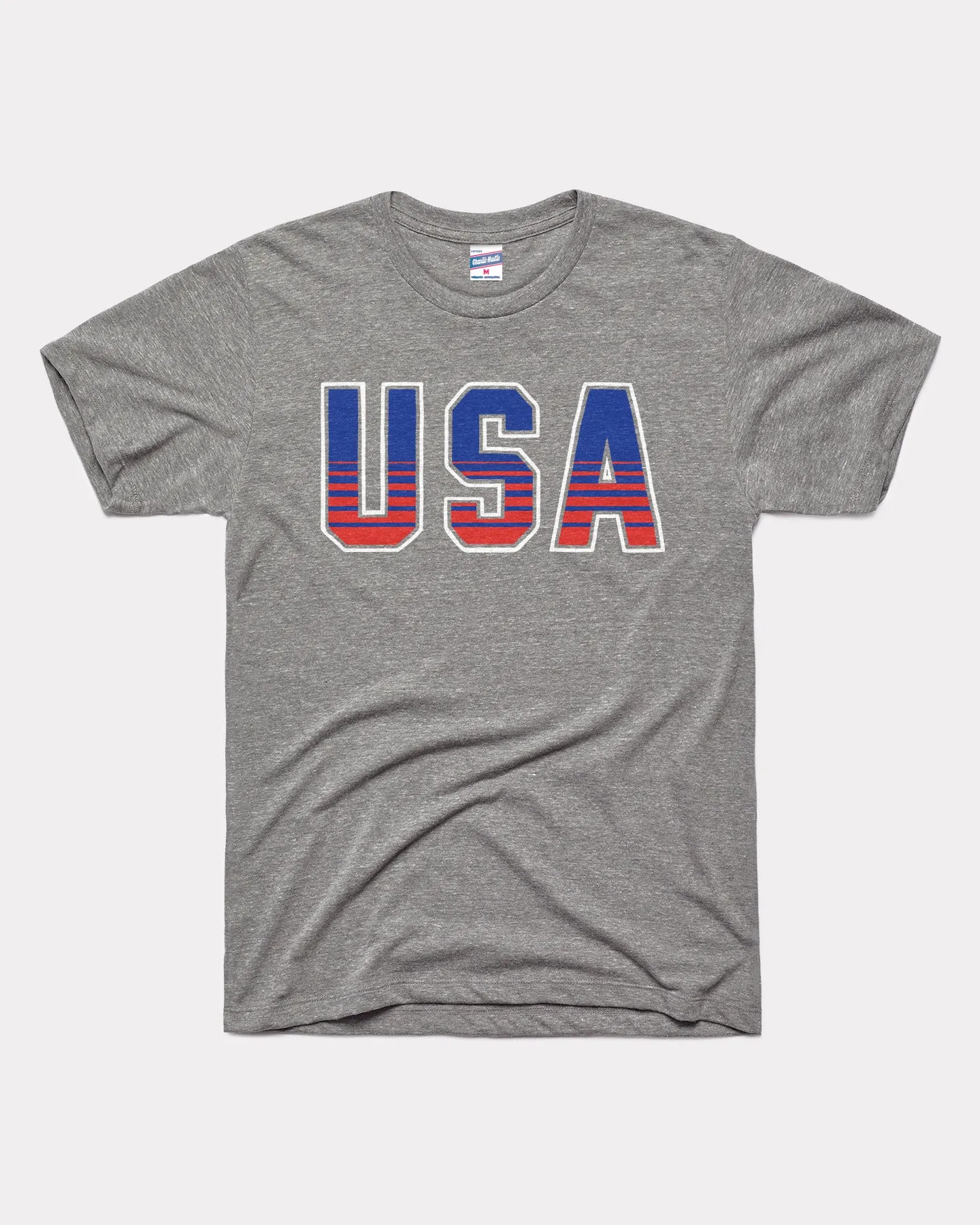 USA Retro Block Vintage Grey T-Shirt