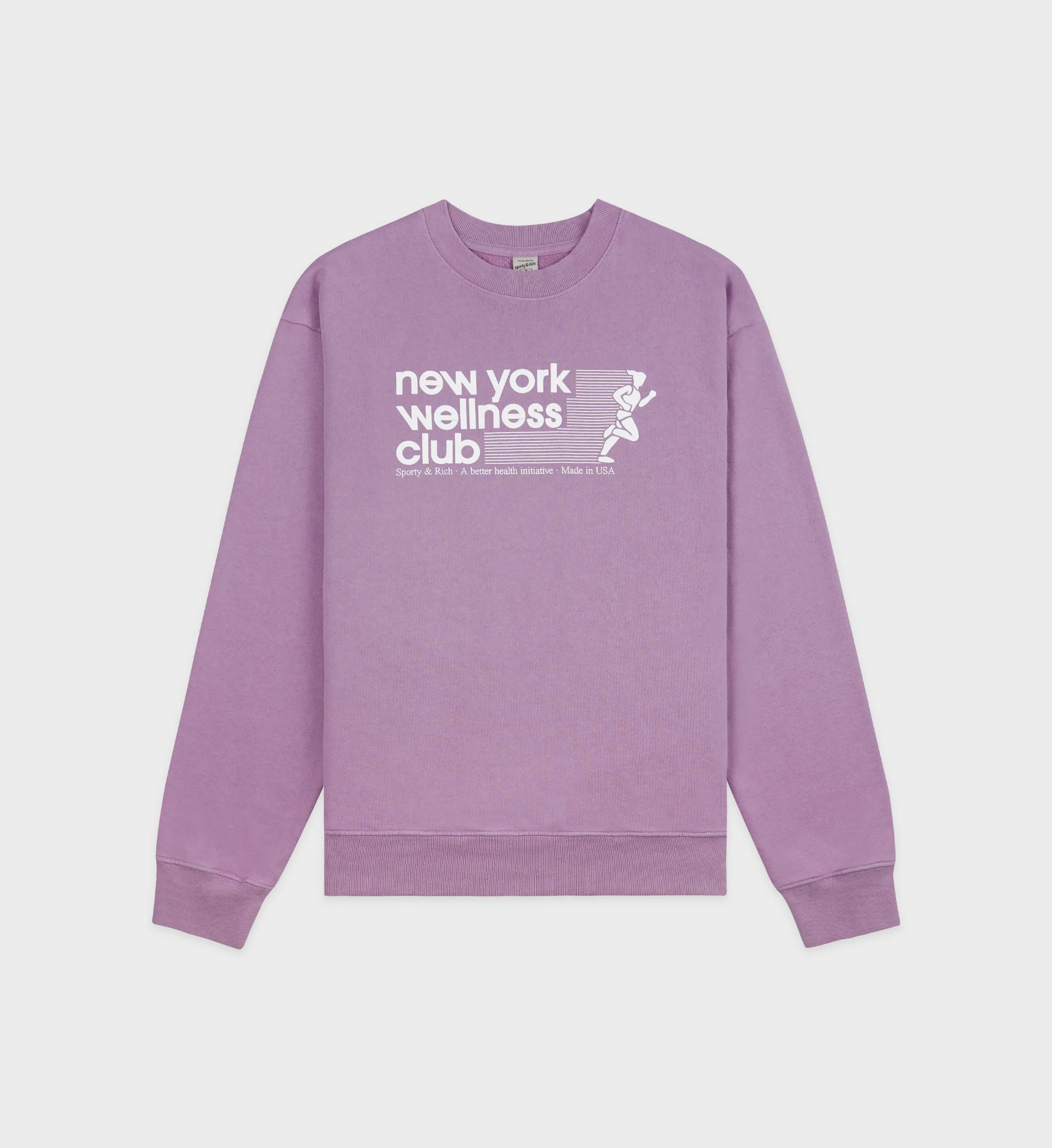 USA Wellness Club Crewneck - Soft Lavender/White