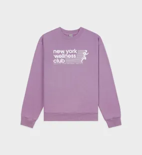 USA Wellness Club Crewneck - Soft Lavender/White