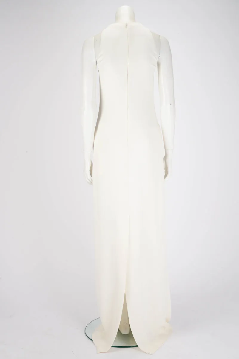 Valentino Ivory Silk Crepe Cady Couture Chain Gown IT 40