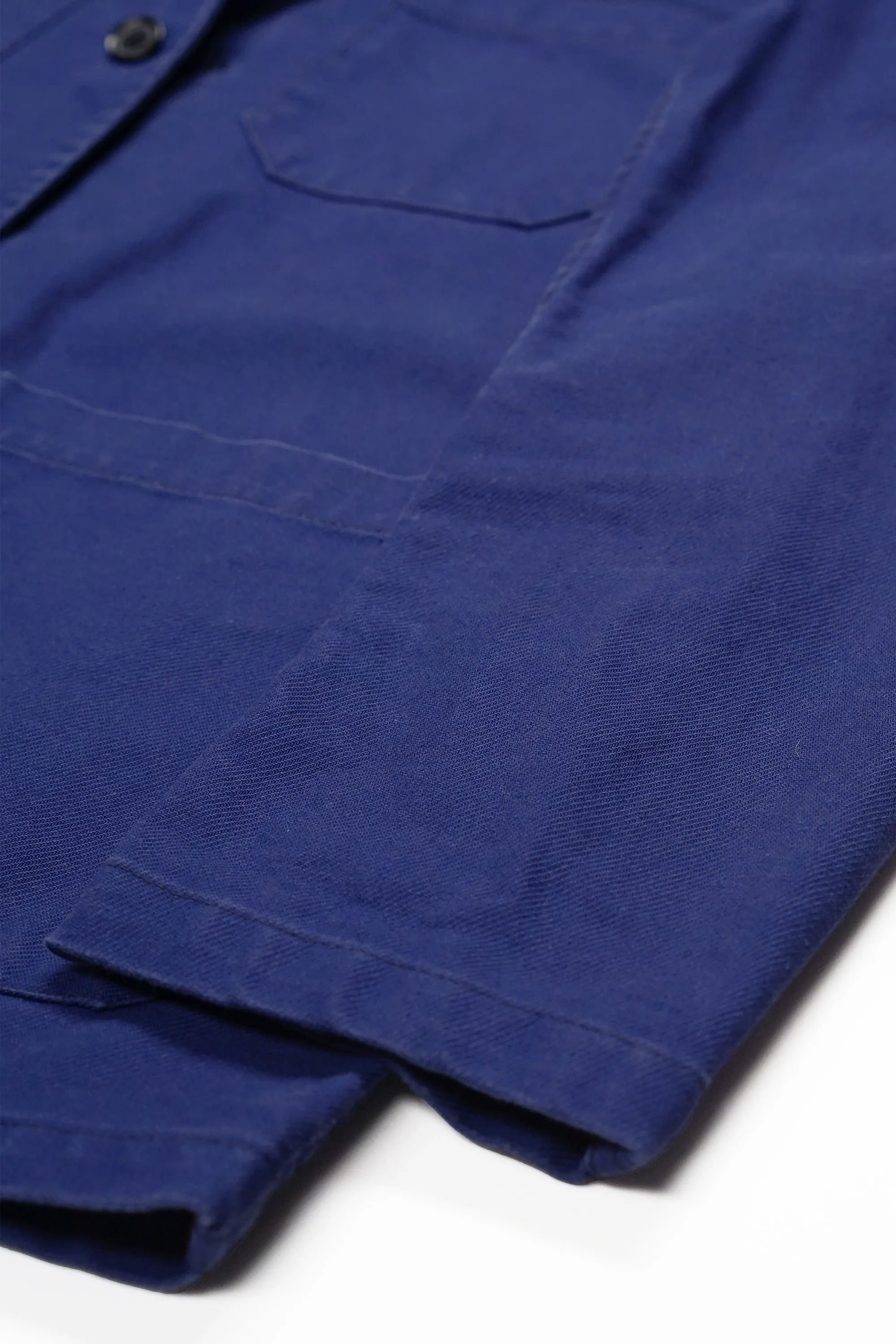 Vetra Blue Cotton Workwear Nehru Collar Jacket