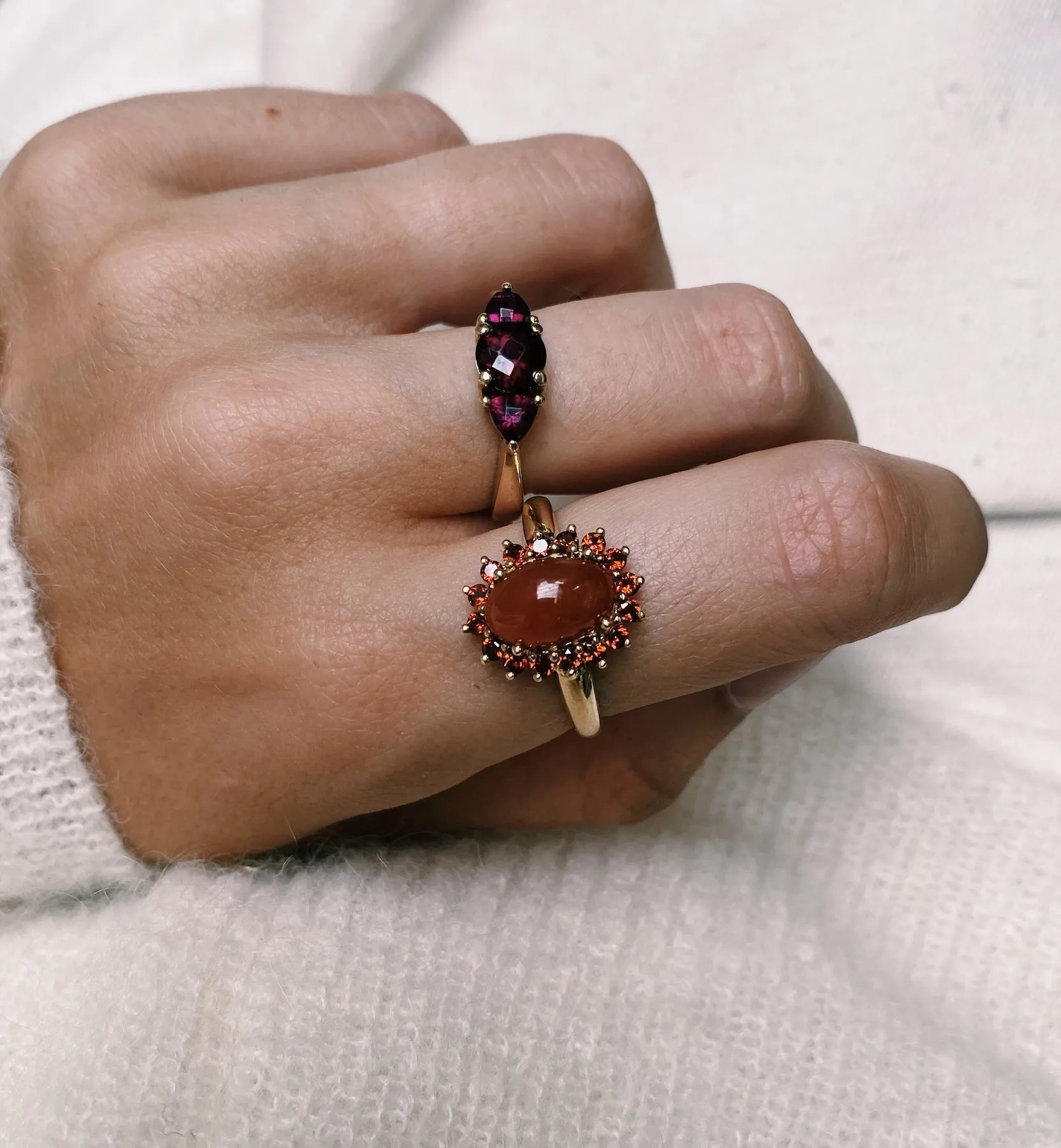 Vintage Red Wine Garnet Ring