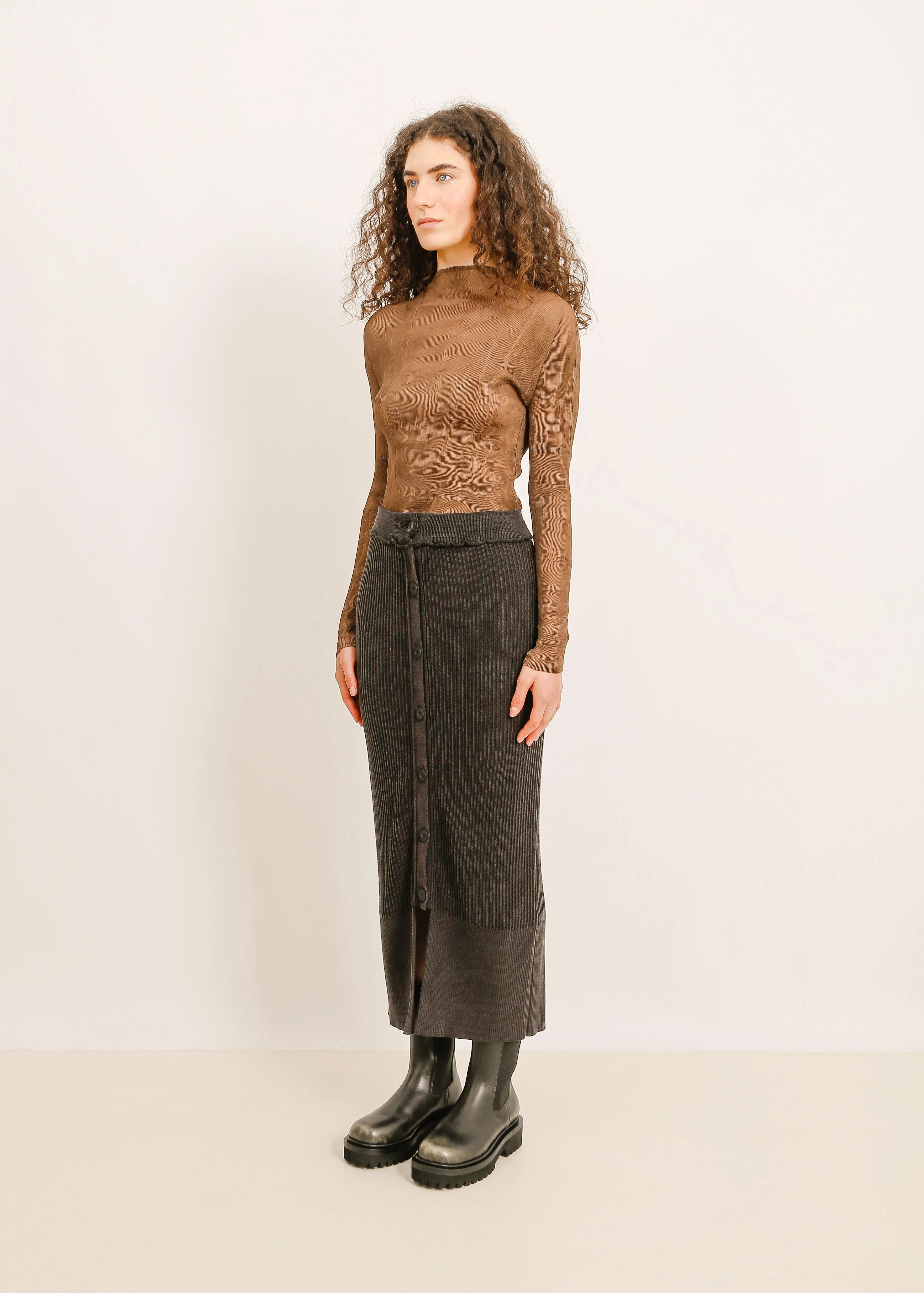 W24 | MIA KNIT SKIRT / BLACK