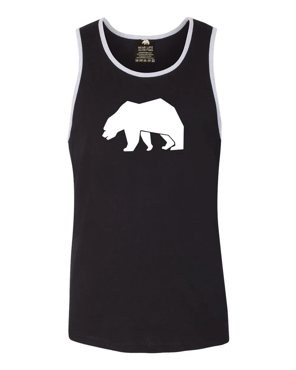 White Bear Black/Grey Heather Tank Top