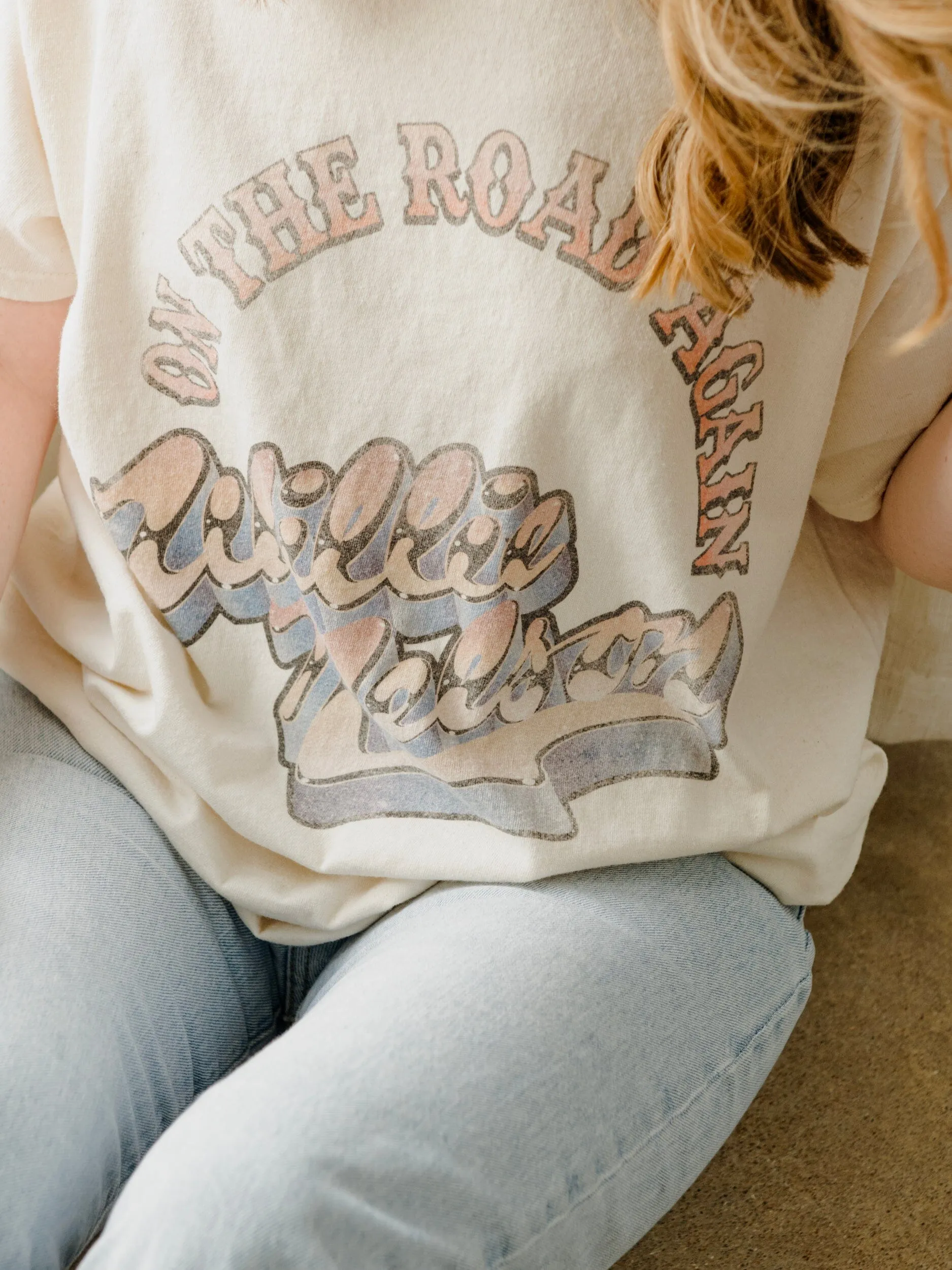 Willie Nelson OTR Metal Off White Thrifted Tee