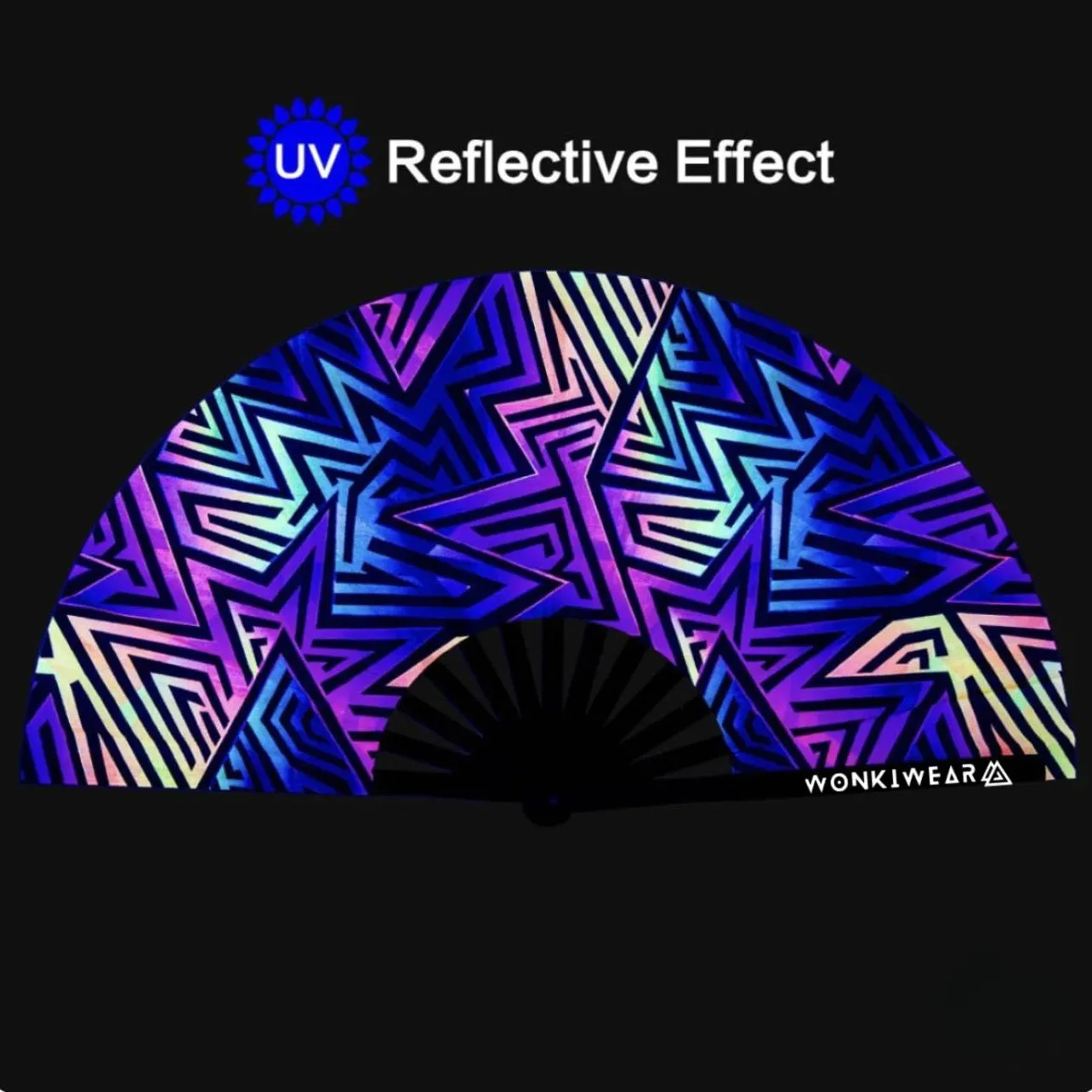 XL Festival Fan - UV Reactive, Electric Rainbow