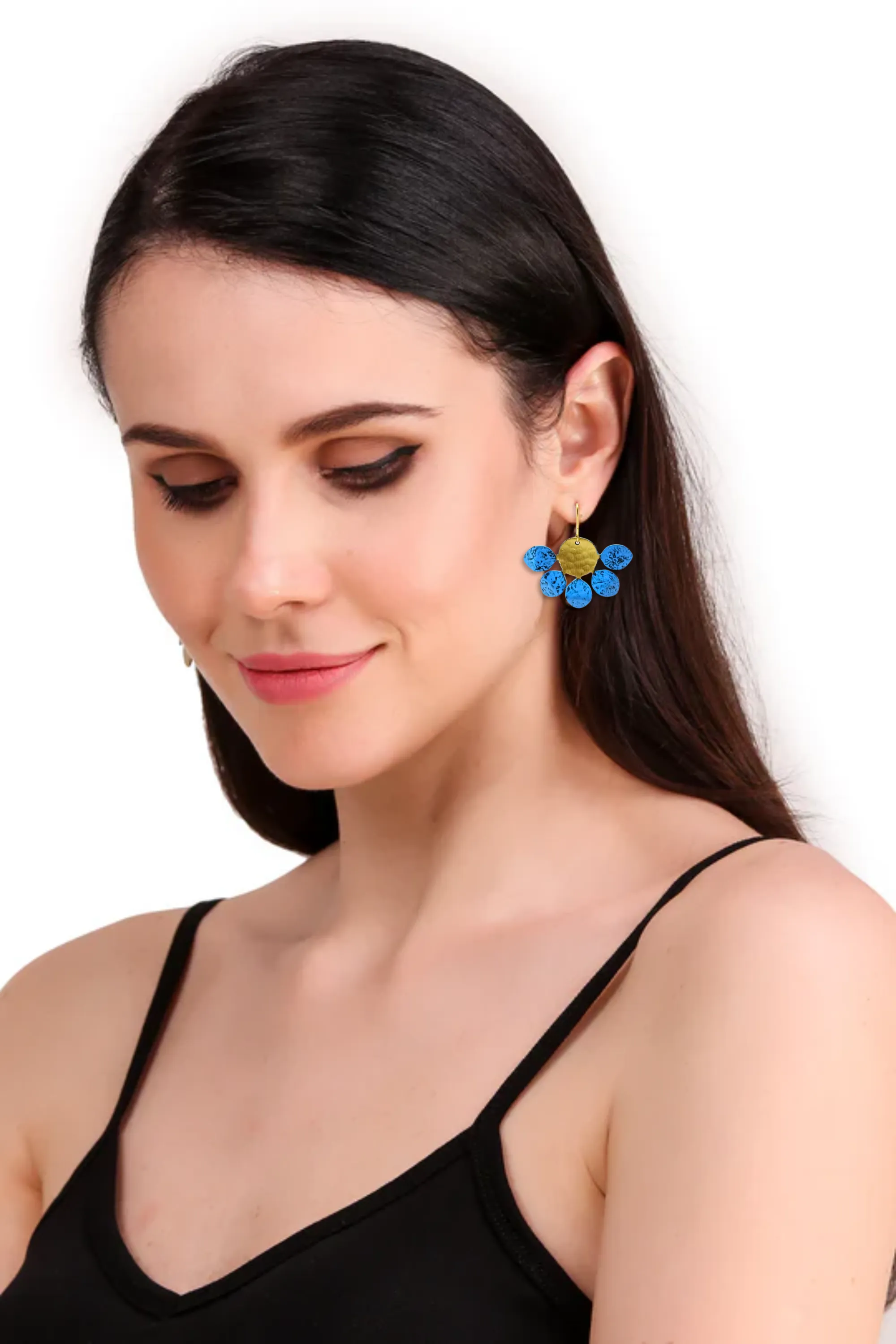 Yasmin earrings, blue - Wholesale